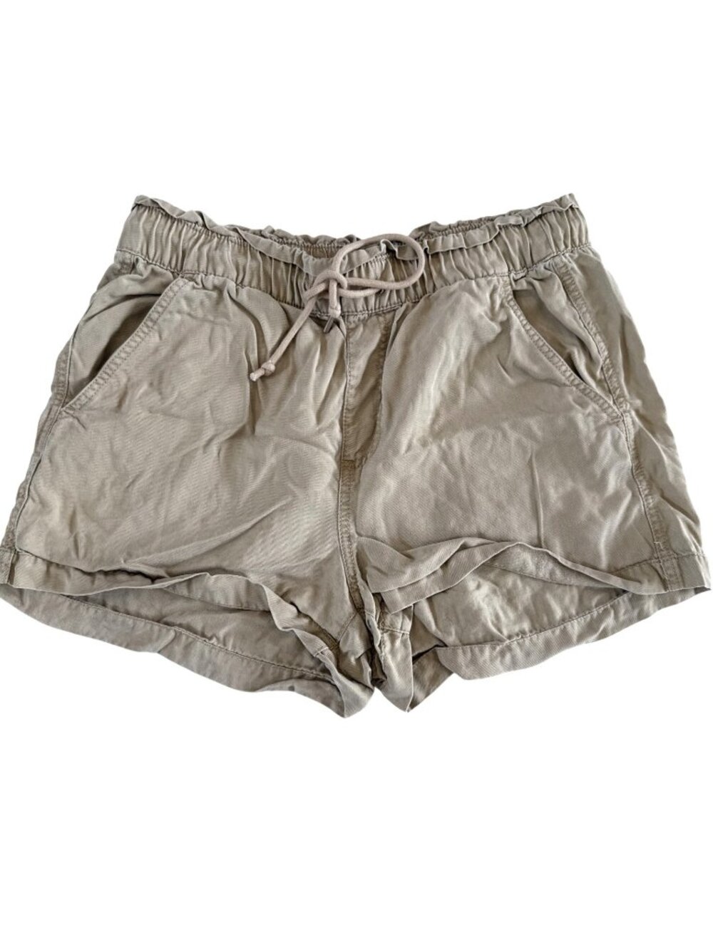 Loft Womens Beige Casual Drawstring Shorts Elastic Waist M